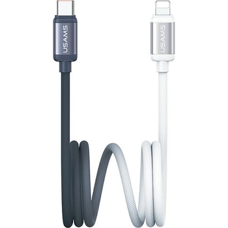 Cavo USB-C/Lightning Usams Bicolor Series SJ757 PD 30W da 1,2 m, bianco e nero. (1/5)