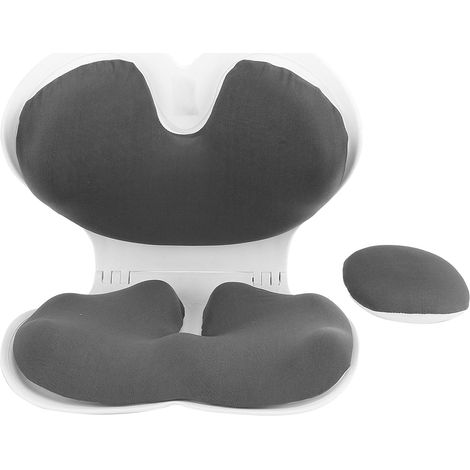 Chaise Ergonomique Pliante, Coussin avec Oreiller Lombaire, correcteur de Posture pour chaises de Bureau, Coussin de siège en Mousse à mémoire de Dos pour soulagement de la (Gris foncé) (1/5)