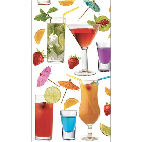 Sticker réfrigérateur et lave vaisselle, cocktail exotique saveur tropicale voyage gustatif déco, 180 cm X 100 cm (1/4)