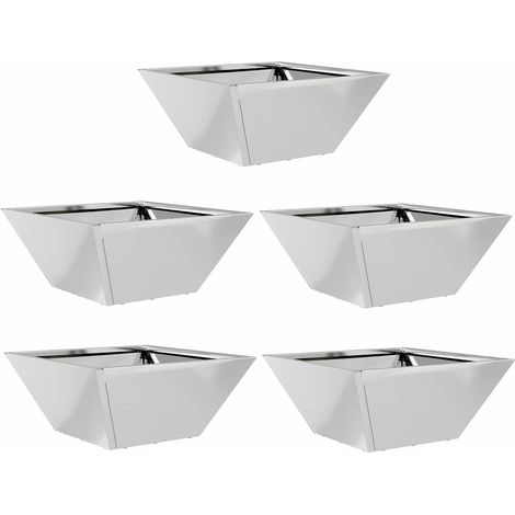 Jardinière Cache-pot de jardin 5 pcs Argent 35 x 35 x 15 cm (1/5)