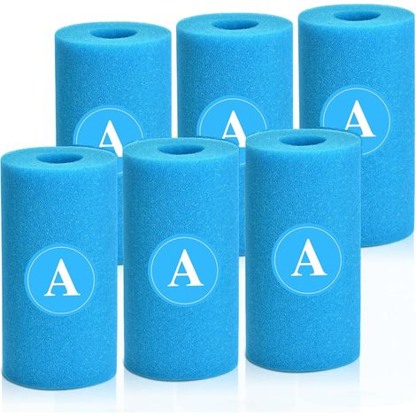 6 Pièces Éponge Filtrante Type A, Filtre en Mousse pour Spa, Cartouche de Filtre en Mousse Réutilisables et Lavables, Mousse pour Filtre Piscine pour Spa, Piscine