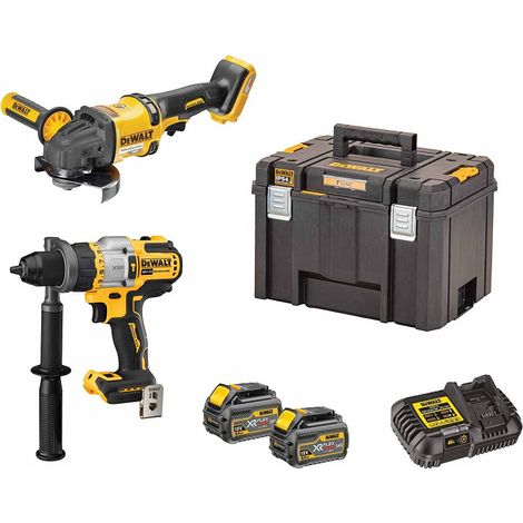 DeWALT Akku-Maschinen-Set DCK2016T2T, 54 Volt: DCD999 + DCG418, 2x 108 Wh und Ladegerät in TSTAK