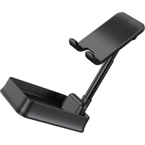 Support télescopique pliable pour téléphone portable (1 pièce), support de bureau créatif pour téléphone et tablette, support de rangement en métal pour téléphone et tablette (blanc) (1/5)