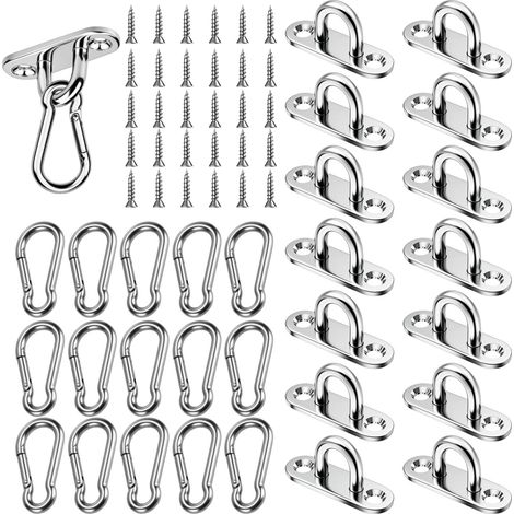 Kit de 30 Modèle Petit Pontet Inox Crochet Plafond Inox Avec Anneau Mural (1/5)