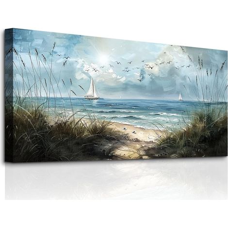 Tableau Decoration Murale Salon Mer Paysage 50x100 cm (1/5)