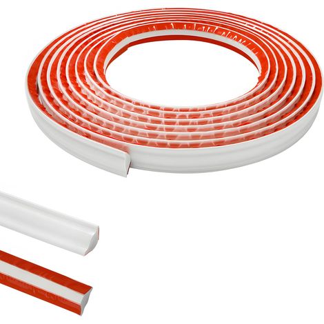 Garniture en PVC quadrant pour plinthe, garniture de moulage, bande de décoration murale en plastique autocollante, bande de calfeutrage, perles stratifiées, (5 mètres de long, 19x13 mm) (1/5)