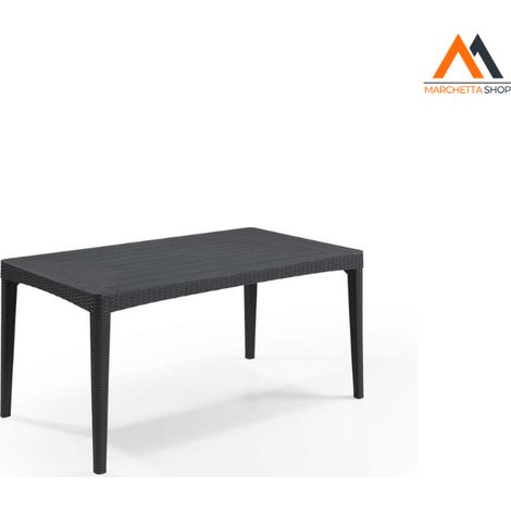 Keter – Table de jardin en polypropylène effet rotin – Résistante aux intempéries – Dimensions 160x90xh.74 cm – Pour usage extérieur