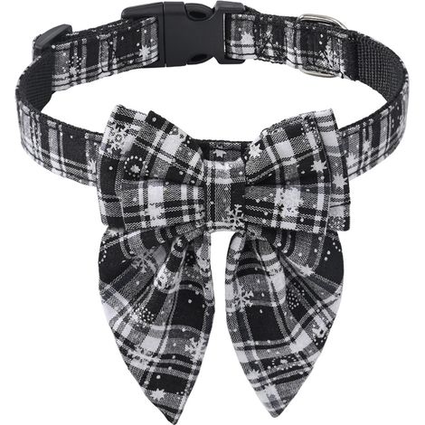 Collier Chien Noel - Avec Nœud Papillon - Pour Chiens Petits et Moyens - Idéal Fêtes et Photos - 1 Pièce (1/5)