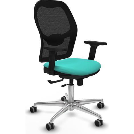 Chaise de bureau piqueras y crespo Jorquera turquoise aluminium (1/2)