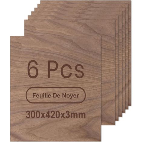 Contreplaqué 3mm Noyer 6 Pièces a3 420x300mm Matériaux de Gravure Laser Plaque de Contreplaqué pour Modélisme Artisanat en Bois Découpe Laser Pyrogravure Peinture (1/5)