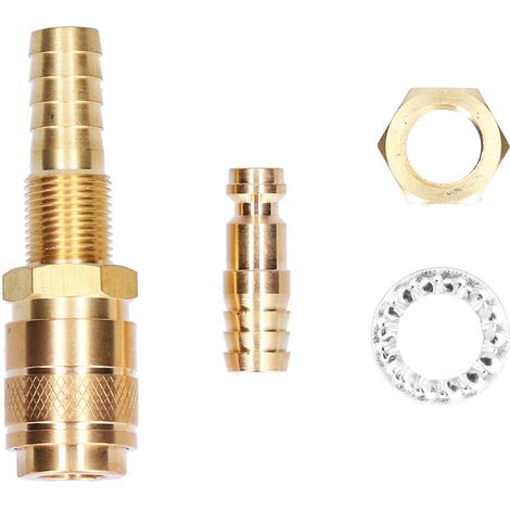 Raccord rapide pour torche de soudage TIG, tube de raccordement en laiton M10 doré
