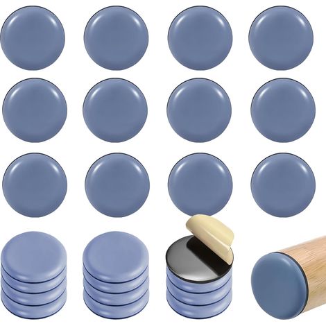 24pcs Patins en Teflon pour Meubles, Patins pour Chaises Meubles Universels pour Un Ensemble de Table à Manger et Chaises, Planeur PTFE Patins Glisseurs pour Meubles en Téflon Auto-adhésif 20mm (1/5)
