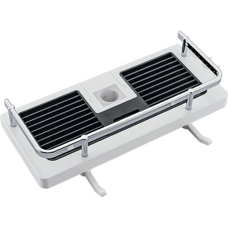 Étagère de douche pour rail de douche sans perçage, étagère de salle de bain, organisateur de douche avec boucle et crochet de pommeau de douche pour rail de douche 24mm-25 mm (1/4)