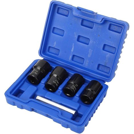 5-teiliger Steckschlüsselsatz zum Ausdrehen von Radmuttern und Radbolzen (17 mm, 19 mm, 21 mm, 22 mm)