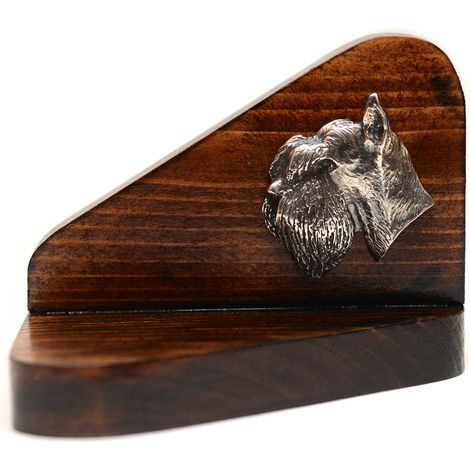 Schnauzer, Schnauzer - bougeoir en bois avec un chien, porte-bougie chauffe-plat, hommage canin par Art-Dog (1/5)