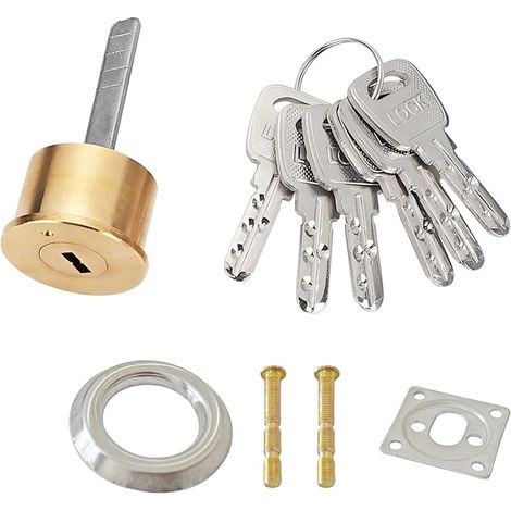 1 Pièce Cylindre de Serrure Laiton, Cylindre Antivol Mécanique avec Clés pour Portes Standard et Portes de Sécurité