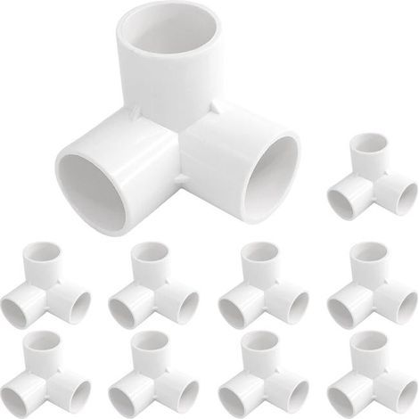 Lot de 10 connecteurs en T en PVC (32 mm) pour serres et meubles, de haute qualité. (1/5)