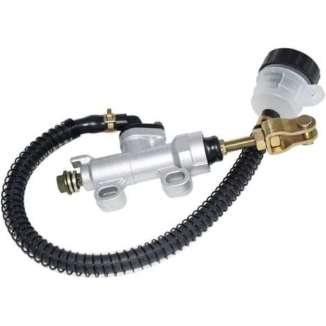 Rear wheel brake cylinder, rear wheel foot brake, hydraulic master brake cylinder, pump reservoir for motorcycle, dirt bike, ATV (white) (1/5)
