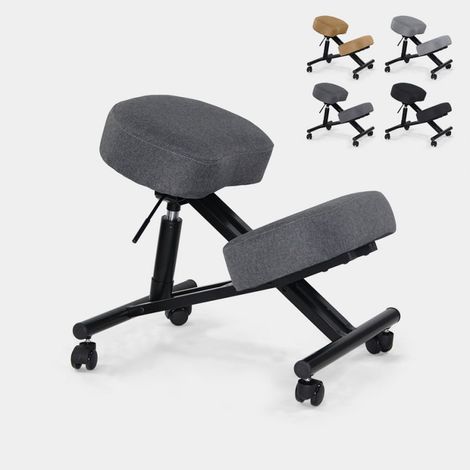Sedia ergonomica posturale sgabello svedese tessuto Balancesteel Lux - Grigio Scuro