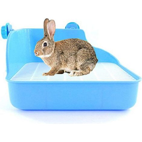 1 Bac à litière, plastique, forme lapin, parois hautes, angle, pour petits animaux (1/5)