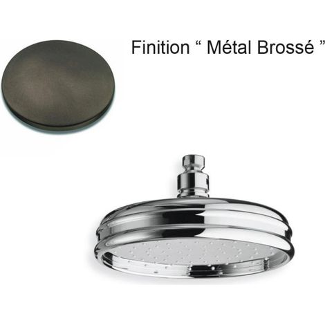 POMME DE DOUCHE RETRO LUXE ANTICALCAIRE F1/2" D.200 METAL BROSSE - CRISTINA ONDYNA RX54877