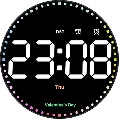 Horloge murale numérique avec lumières colorées, horloge numérique LED 10 pouces avec télécommande, réveil pour Li (1/5)
