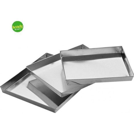 Tris teglie rettangolari Accademia Mugnano l30/36/40cm cromo