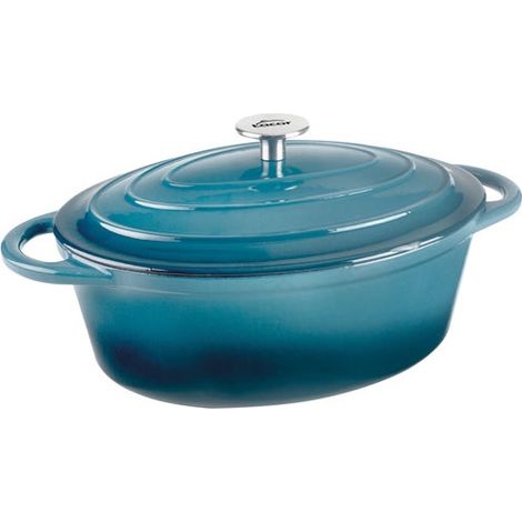 LACOR - COCOTTE FONTE OVALE 29 CM 3L5 BLEU OCEAN