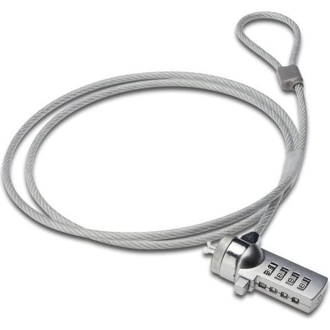 Tragbares Zahlenschloss mit 1,5 m Kabel, tragbares Diebstahlsicherungskabel, 4-stelliges Zahlenschloss, für Laptops und (1/3)