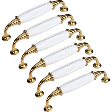 Lot de 6 boutons de porte en céramique, poignées de meuble tiroir, porcelaine pour cuisine et armoire (1/5)