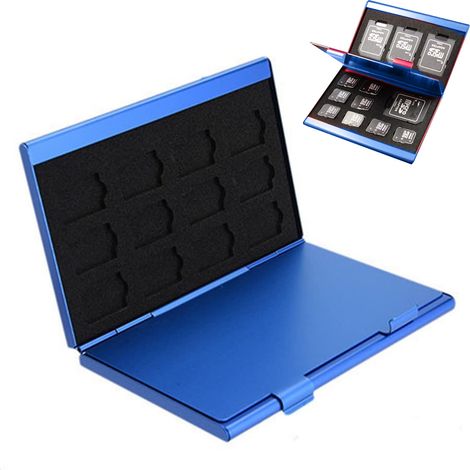1 étui de rangement en aluminium pour cartes mémoire SD et TF (12 emplacements) (1/5)