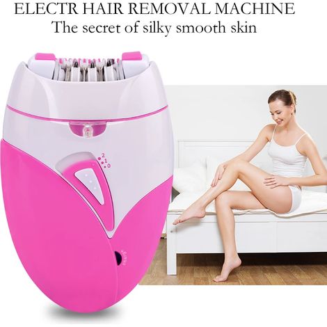 Épilateur/rasoir électrique rechargeable USB en acier inoxydable rose et blanc, 11 x 7 x 3,3 cm-AquaForge
