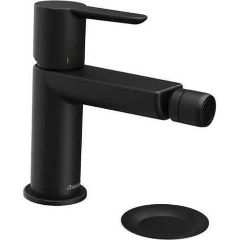 Ravak Puri - Mezclador de bidé Click-Clack con caño, negro mate X070189 (1/4)