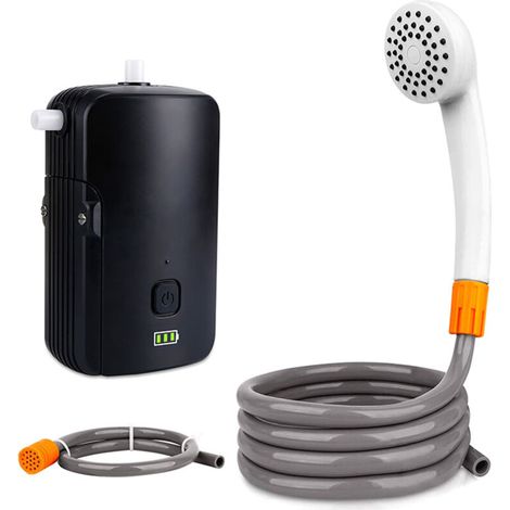 Douche extérieure portable, batterie 4400 mAh, douche de camping légère et facile à utiliser, spray puissant pour le camping, la randonnée, les jeux de plage (1/4)