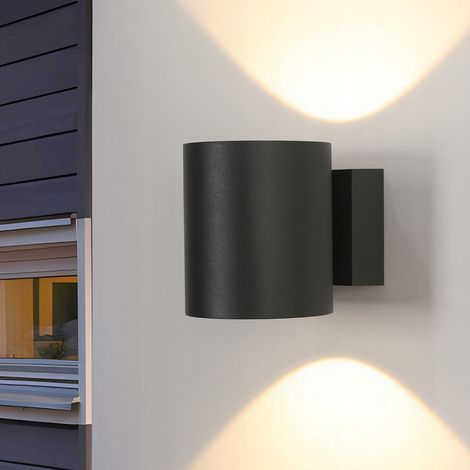 GOECO Applique da parete per esterni, applique da parete a LED nera da 14 W, IP65 impermeabile, 3000 K, rotazione di 350°, applique quadrata per balcone, giardino, garage, vialetto, patio, ingresso, c (1/5)