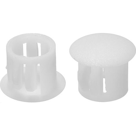 Bouchons De Trou en Plastique 10mm(3/8") Blanc 100 Pcs (1/5)