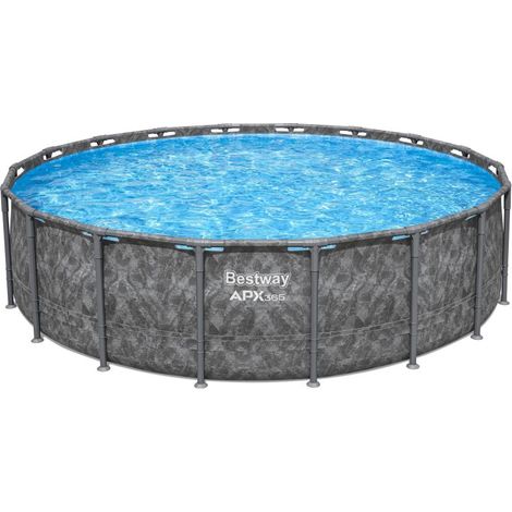 Bestway Piscine hors sol tubulaire ronde Bestway APX 365 549 x 132 cm gris foncé