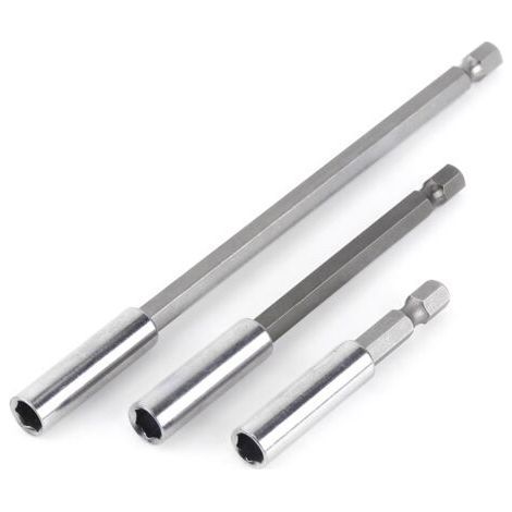 Porte-Embout 3 pièces perceuse électrique Tournevis Barre d'extension Porte-Embout magnétique 1/4"Outil de Tige pour Tournevis électriques et pneumatiques (1/5)