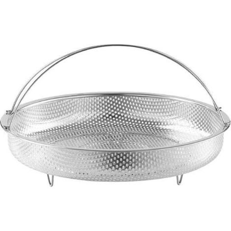 Panier vapeur - Inox - 22.5 cm - Multifonction - Compatible lave-vaisselle - Poignées confortables (1/4)