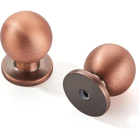 Lot de 10 boutons de placard vintage en cuivre brossé de 2,5 cm - Poignée d'armoire de cuisine vintage - Poignée de tiroir de coiffeuse classique (1/4)