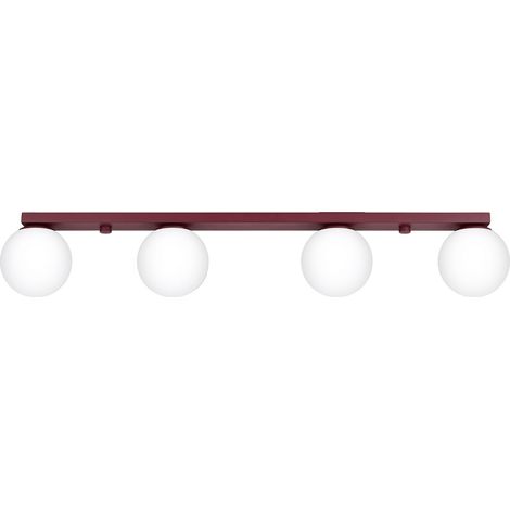 Sollux Yoli Barre de spots de plafond quadruple bordeaux 4x G9 (1/5)