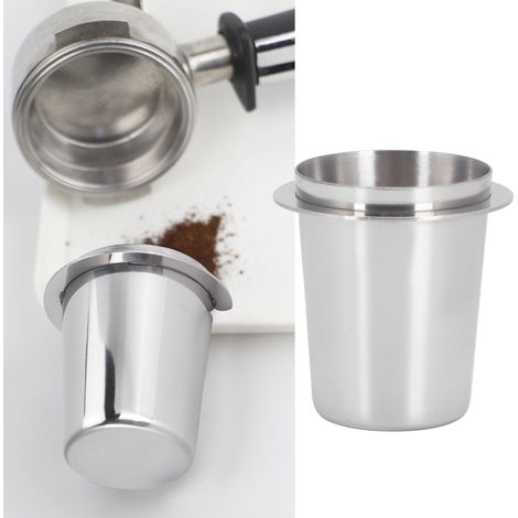 Doseur Dosage Café 51mm Inox Mug Part pour Espresso Machine Porte-filtre Poudre Accessoires Professionnels Modèle Argent 70g [Dosing Cup] [Stainless Steel] [51mm Silver Handle Cup] (1/5)