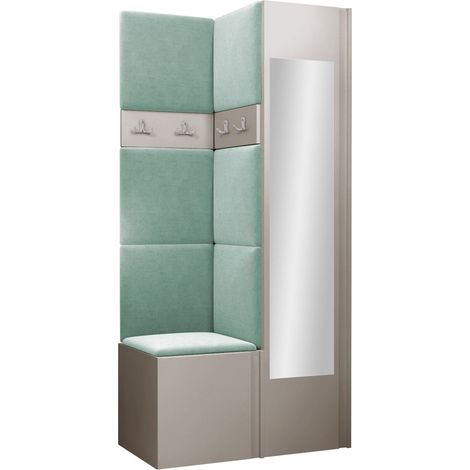 Conjunto para recibidor Pinis XXV, Manila 11, 186x82x46cm, Espejo, Aglomerado laminado, Tapiz, Colocada, Montada en la pared