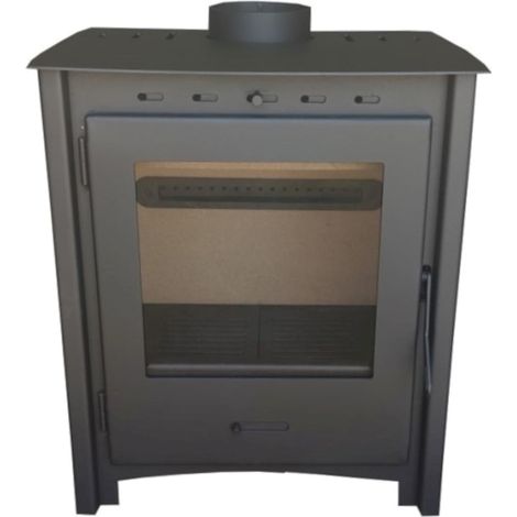 MF - Poêle à Bois Greta 12 kW en Acier avec Chambre en Vermiculite et Vitre Céramique Propre – Combustion Efficace et Faibles Émissions (1/5)