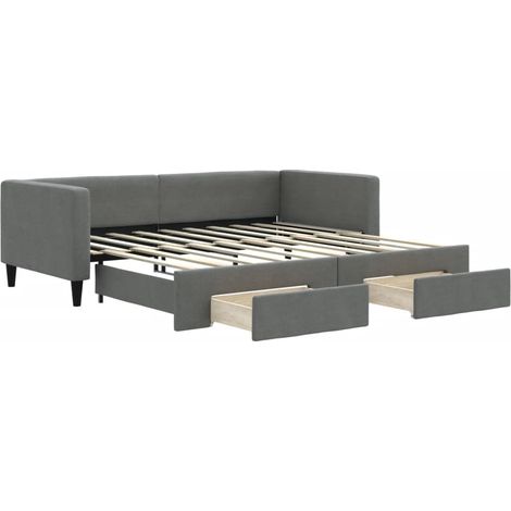 Maison Exclusive - Divano Letto Estraibile Cassetti Grigio Scuro 90x190cm Tessuto