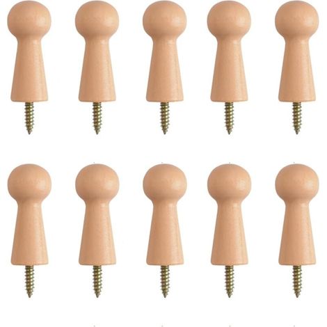 10 x Handtuchhaken aus Holz für Badetücher, Tür, Treppenkanten, Schränke, 10 x Handtuchhaken aus Holz für Badetücher, Tür, Treppenkanten, Schränke (1/4)