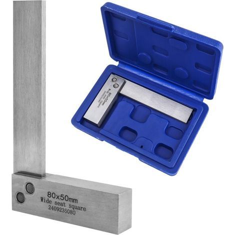 90°-Winkellineal, L-förmig, 80 x 50 mm Messwerkzeug, für Präzisionsingenieure, quadratische und breite Basis (1/4)