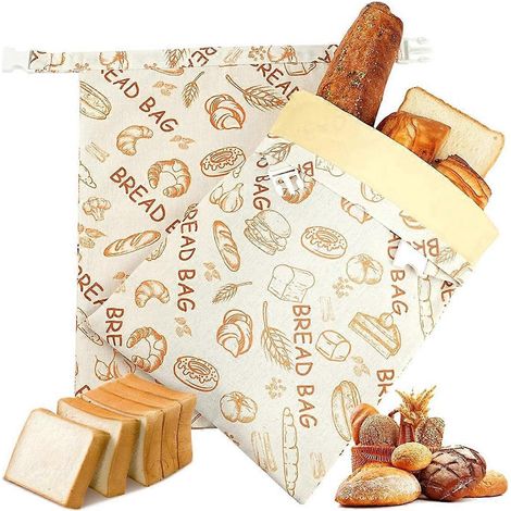 Wiederverwendbare Bienenwachs-Brotbeutel (2er-Set), Bienenwachsbeutel für Sauerteig (1/5)