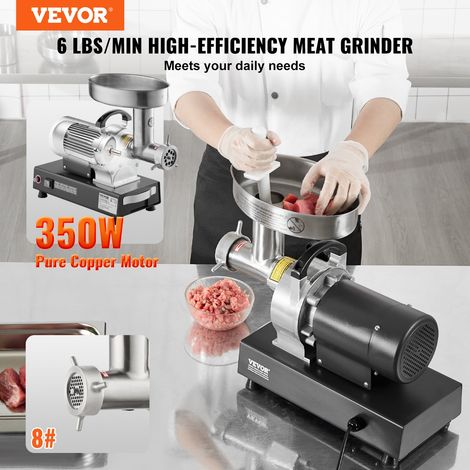 Hachoir à Viande Électrique Capacité 2,7 kg/min, Hachoir Électrique Commercial de Comptoir, Poussoir à Saucisses en Acier Inoxydabl… (1/5)