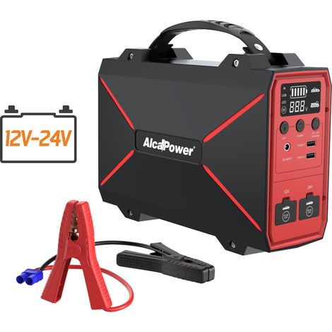 Démarreur d'urgence professionnel Alcapower 12-24V 4000A avec batterie externe 42000mAh et lampe torche LED intégrée pour véhicules lourds et légers (1/5)
